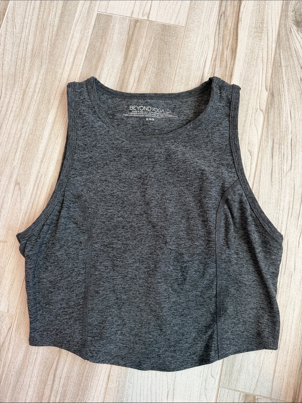 Beyond Yoga Grey Cropped Tank Active Medium